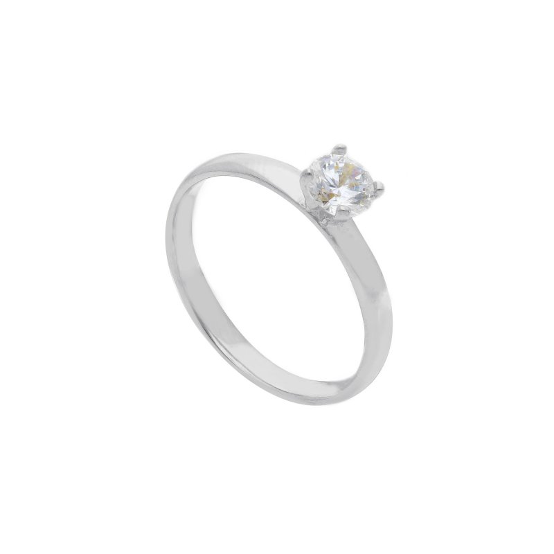 Songa Antonio - Anello Solitario - Oro Bianco - 9 Ct