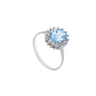 Songa Antonio - Anello Solitario - Oro Bianco - 9 Ct