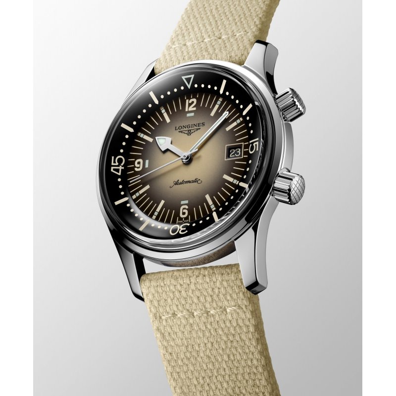 Longines - Legend Diver - Cinturino Sintetico - Beige