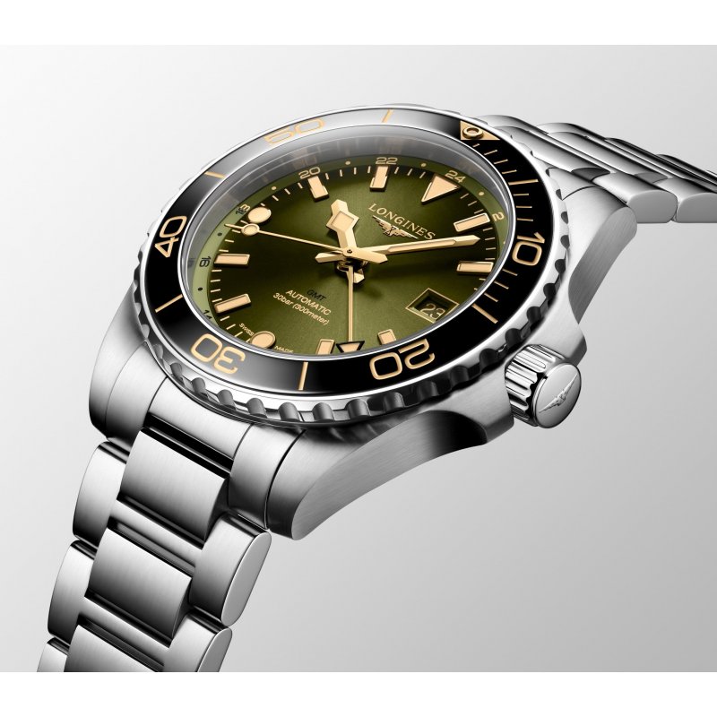 Longines - Hydroconquest Gmt - Acciaio - Verde