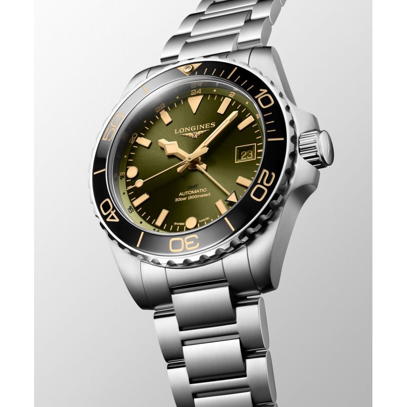 Longines - Hydroconquest Gmt - Acciaio - Verde