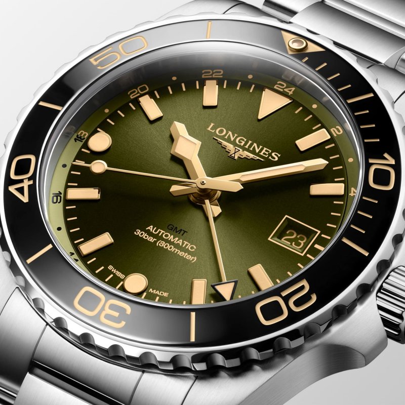 Longines - Hydroconquest Gmt - Acciaio - Verde