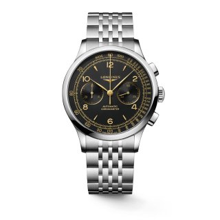 Longines - Record Chronograph - Acciaio - Nero