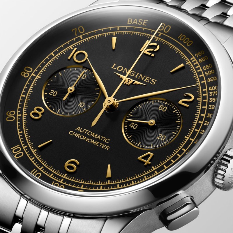 Longines - Record Chronograph - Acciaio - Nero