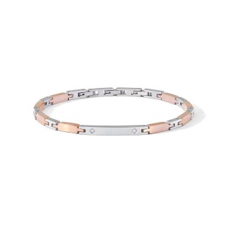 Bracciale Acciaio, Pvd Rosè E Zirconi