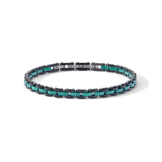 Bracciale Acciai, Pvd E Ceramica Verde
