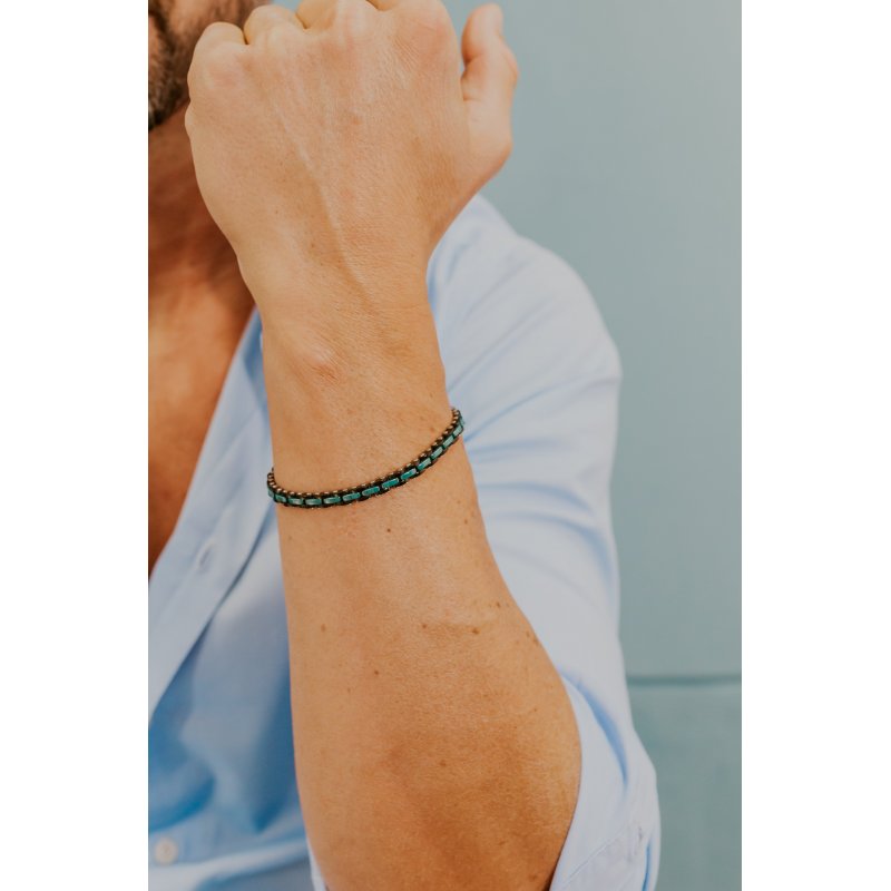 Bracciale Acciai, Pvd E Ceramica Verde