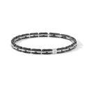 Bracciale In Acciaio Con Zircone Bianco E Pvd