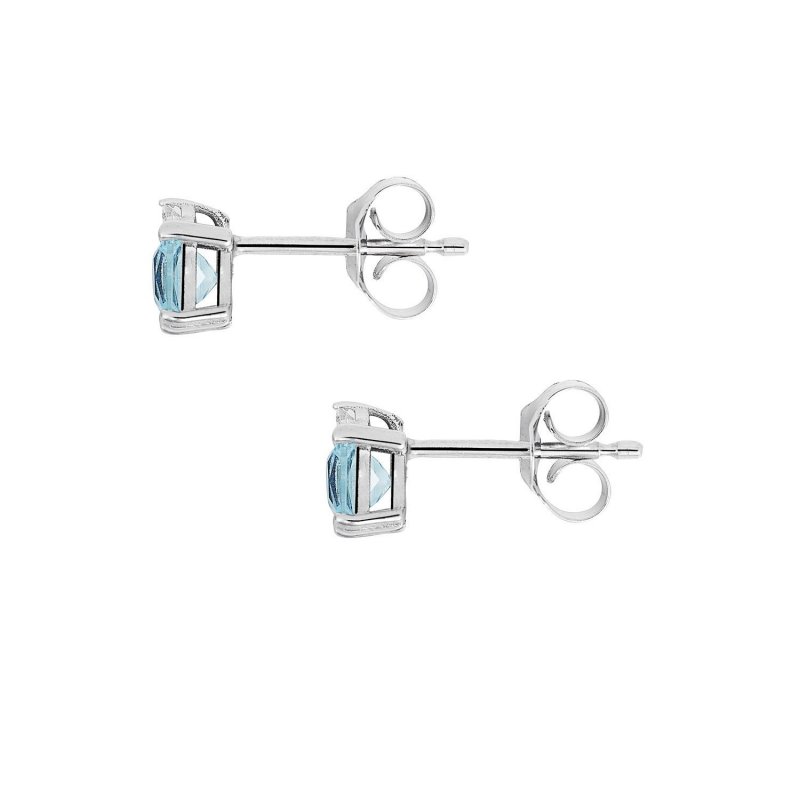 Orecchini In Oro Bianco Diamanti E Acquamarina Carrè