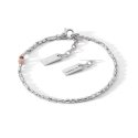 Bracciale In Argento Lucido E Rosè, Diamante E Spinelli Neri