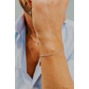 Bracciale In Argento Lucido E Rosè, Diamante E Spinelli Neri