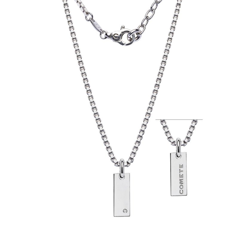Girocollo In Argento E Diamante Bianco