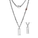 Girocollo In Argento Lucido E Rosè, Diamante E Spinelli Neri