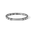 Bracciale Acciaio Con Zirconi Neri E Pvd
