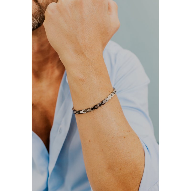 Bracciale In Acciaio Con Pvd Nero