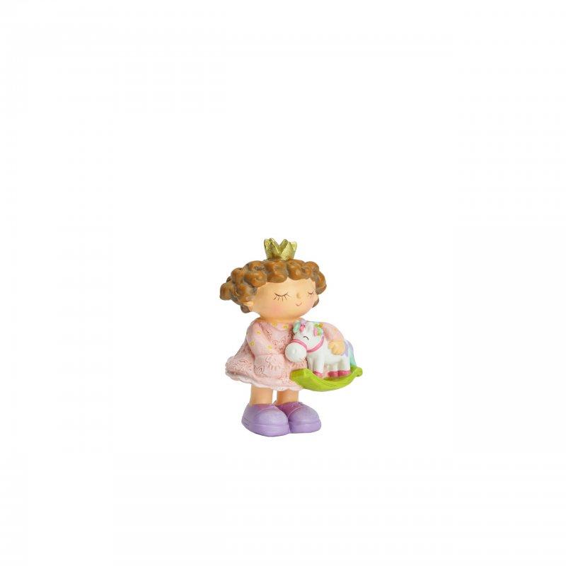 Henriette - Bimba C/Cavallino - Resina - Multicolor