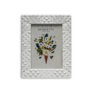 Henriette - Cornice Ventagli - Resina - Bianco