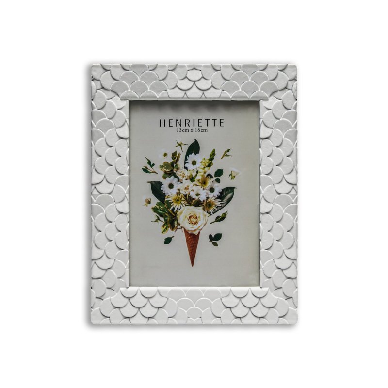 Henriette - Cornice Ventagli - Resina - Bianco