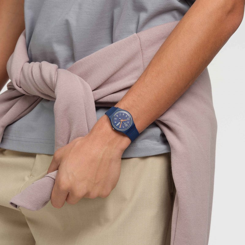 Swatch - Trendy Lines At Night - Blu Scuro - Silicone