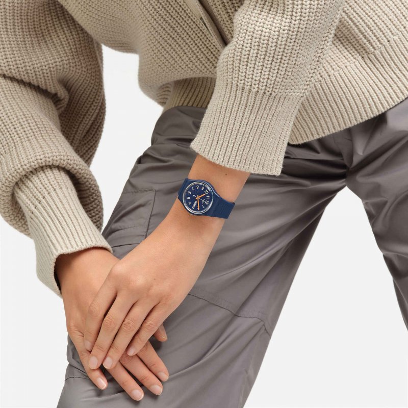 Swatch - Trendy Lines At Night - Blu Scuro - Silicone