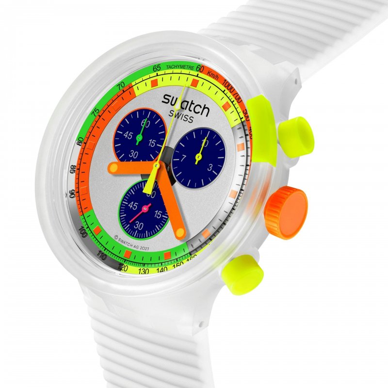 Swatch - Neon Jelly Pay! - Orologio Retro - Trasparente