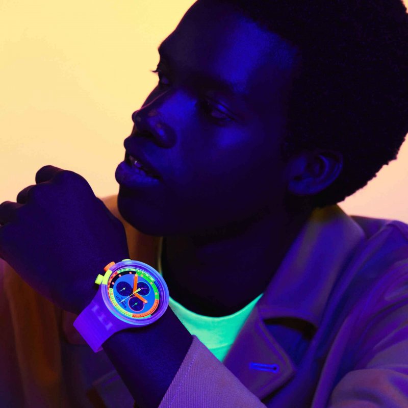 Swatch - Neon Jelly Pay! - Orologio Retro - Trasparente