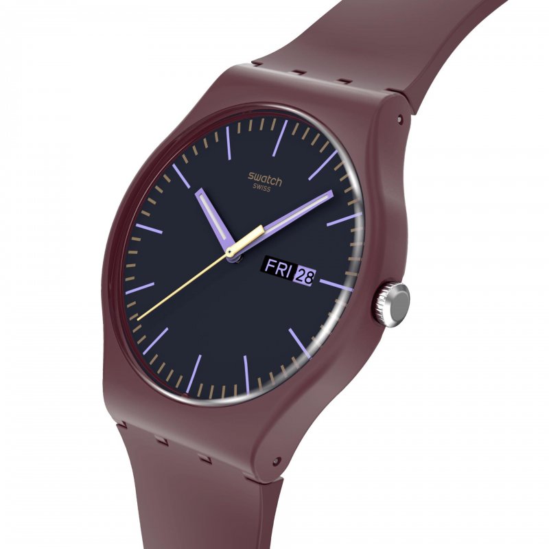 Swatch - Burgundy Berry - Quadrante Marrone Scuro