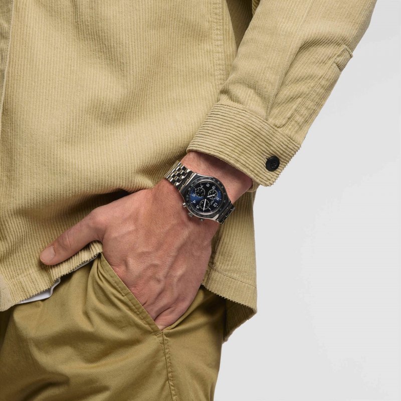 Swatch - Boxengasse Modell - Quadrante Blu - Acciaio