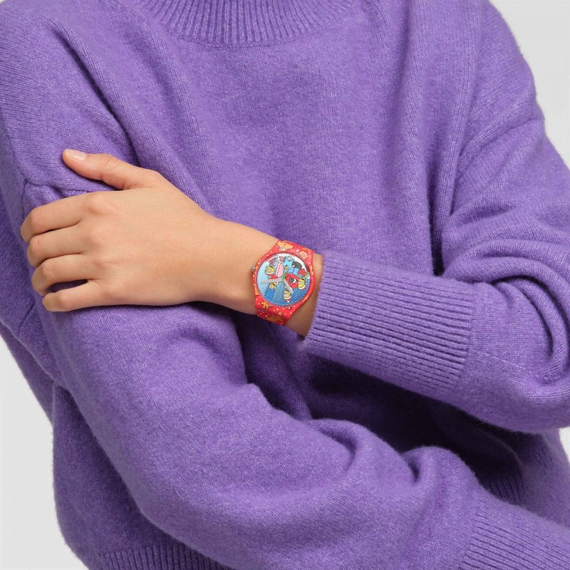 Swatch - Wondrous Winter Wonderland - Collezione Simpsons - Rosso