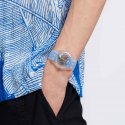 Swatch - Clearly Blue Striped - Silicone - Blu