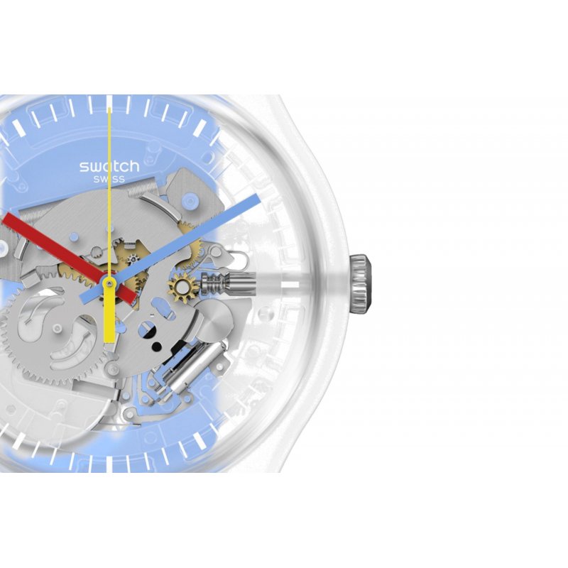 Swatch - Clearly Blue Striped - Silicone - Blu