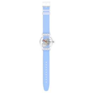 Swatch - Clearly Blue Striped - Silicone - Blu