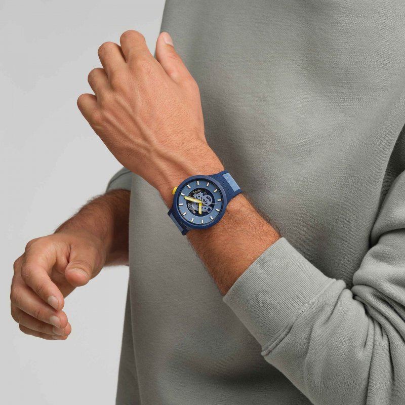 Swatch - Below The Horizon - Orologio Oversize - Blu