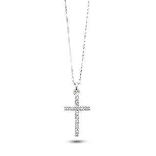 Ambrosia Gioielli - Girocollo Croce - Oro 750‰ - Zirconi