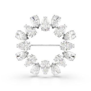 Swarovski - Spilla Matrix - Placcato Rodio - Bianca