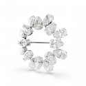 Swarovski - Spilla Matrix - Placcato Rodio - Bianca