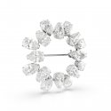 Swarovski - Spilla Matrix - Placcato Rodio - Bianca