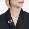 Swarovski - Spilla Matrix - Placcato Rodio - Bianca