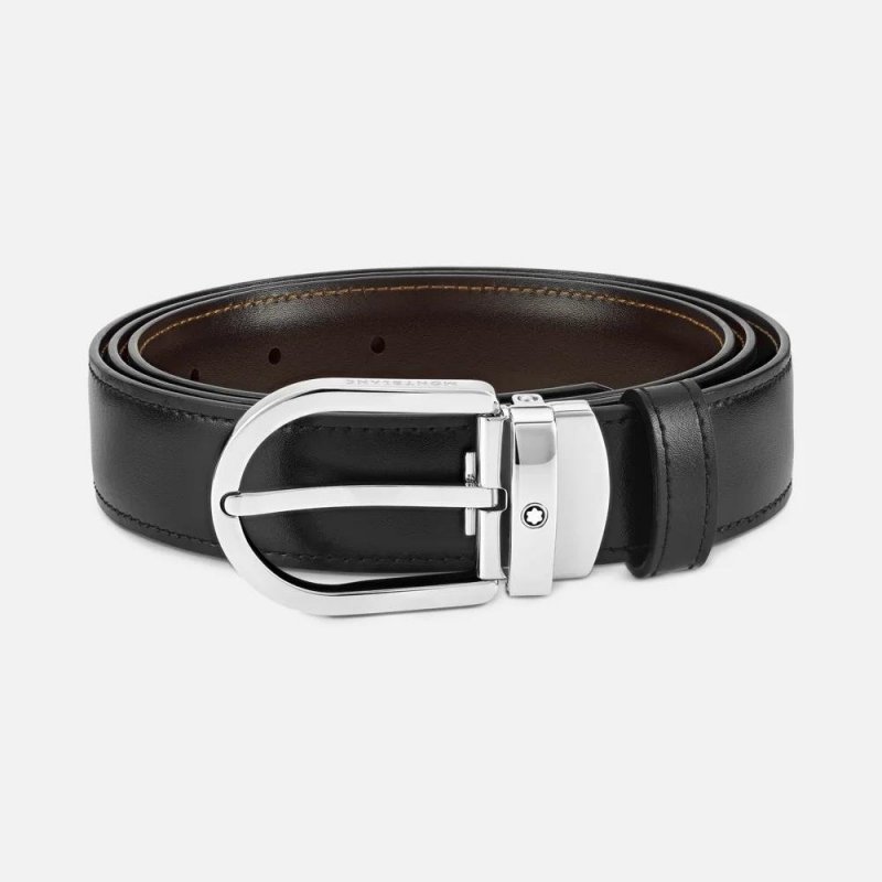 Montblanc - Cintura Reversibile - Pelle Nera/Marrone