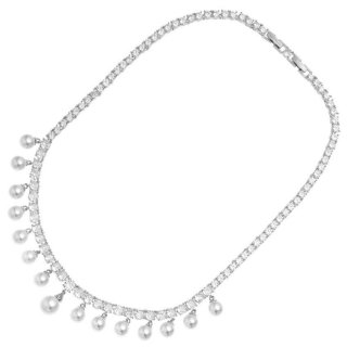 Ottaviani - Collana Rodiata - Cubic Zirconia - Perle