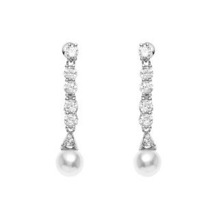 Ottaviani - Orecchini Rodiati - Cubic Zirconia - Perle