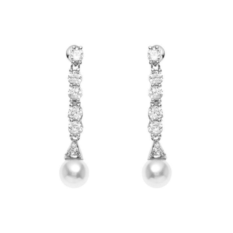 Ottaviani - Orecchini Rodiati - Cubic Zirconia - Perle