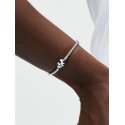 Silver Bracelet With Heart-Shaped Clasp