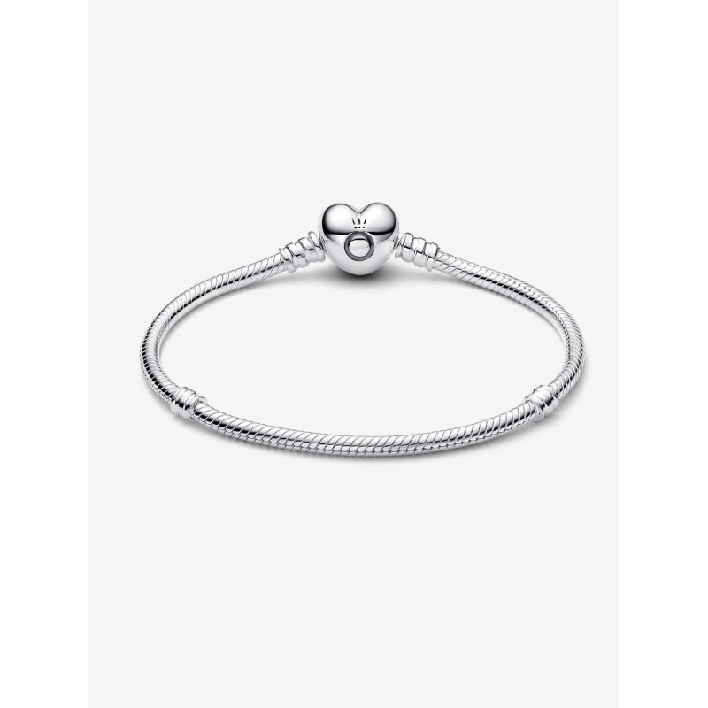 Silver Bracelet With Heart-Shaped Clasp