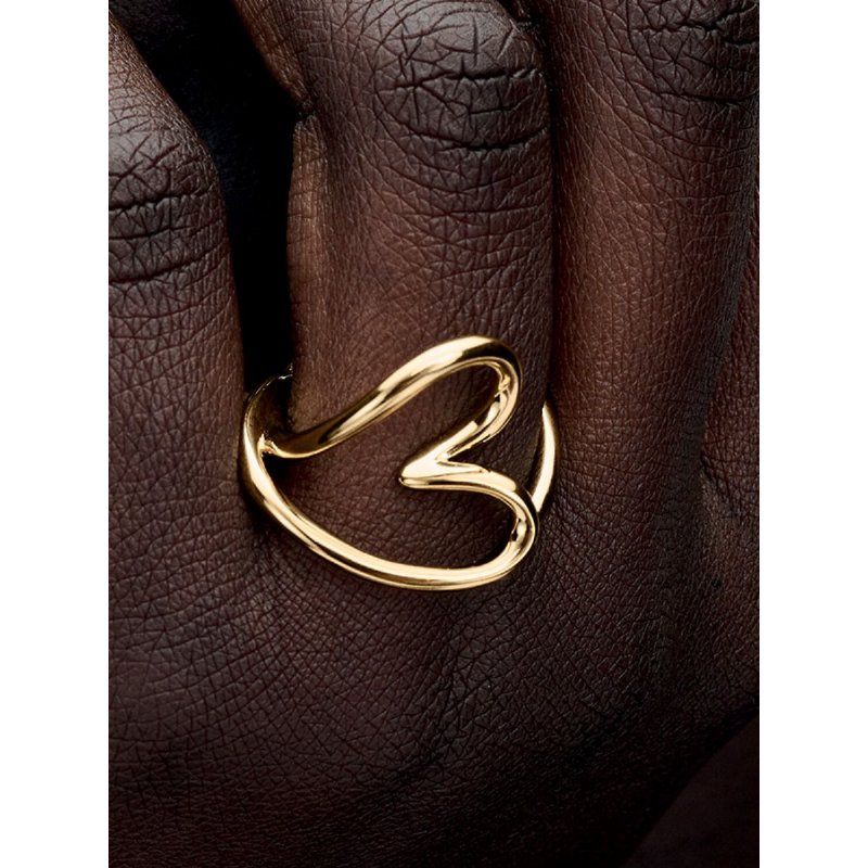 Anello Cuore Linea Sinuosa