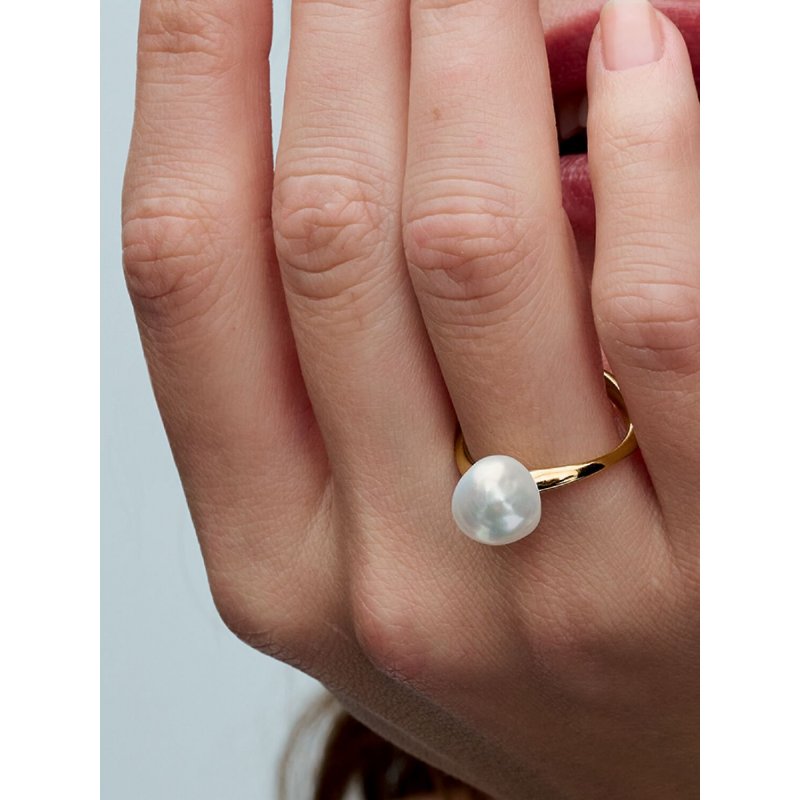 Anello Perla Barocca D’Acqua Dolce Coltivata