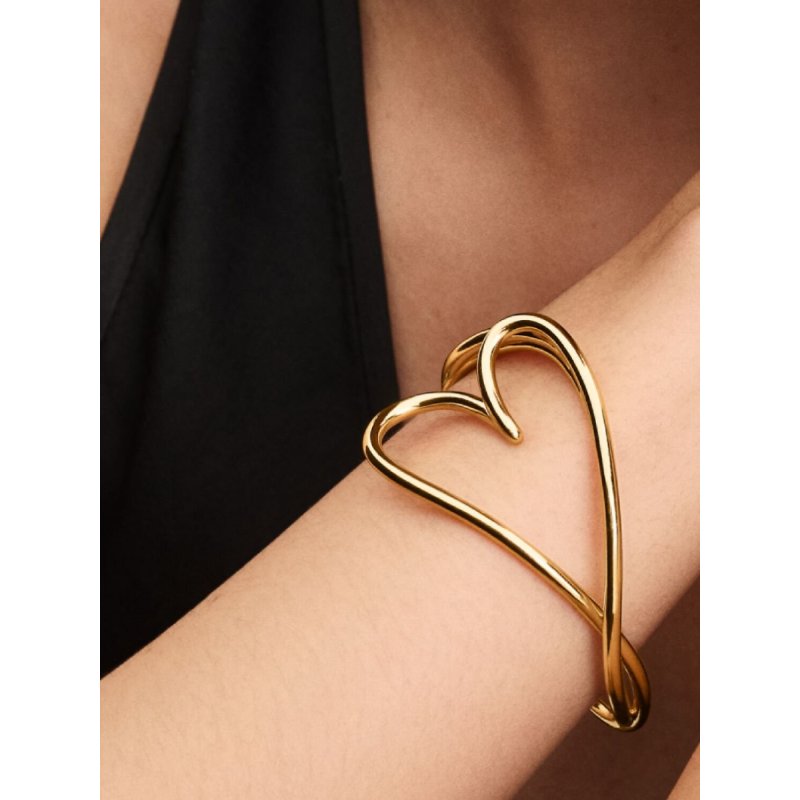 Bracciale Aperto Cuore Linea Sinuosa
