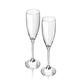 Ottaviani - Coppia Flute Con Cristalli - Elegante - Raffinato