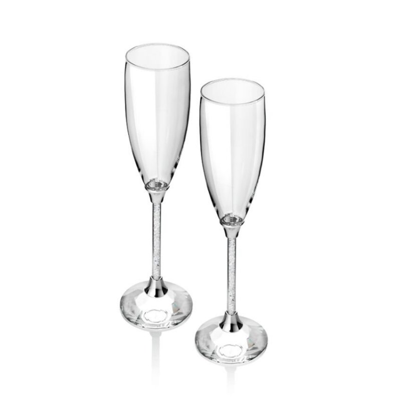 Ottaviani - Coppia Flute Con Cristalli - Elegante - Raffinato