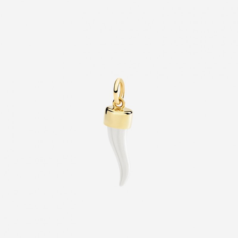 Dodo - Ciondolo Corno - Oro Giallo - Argento